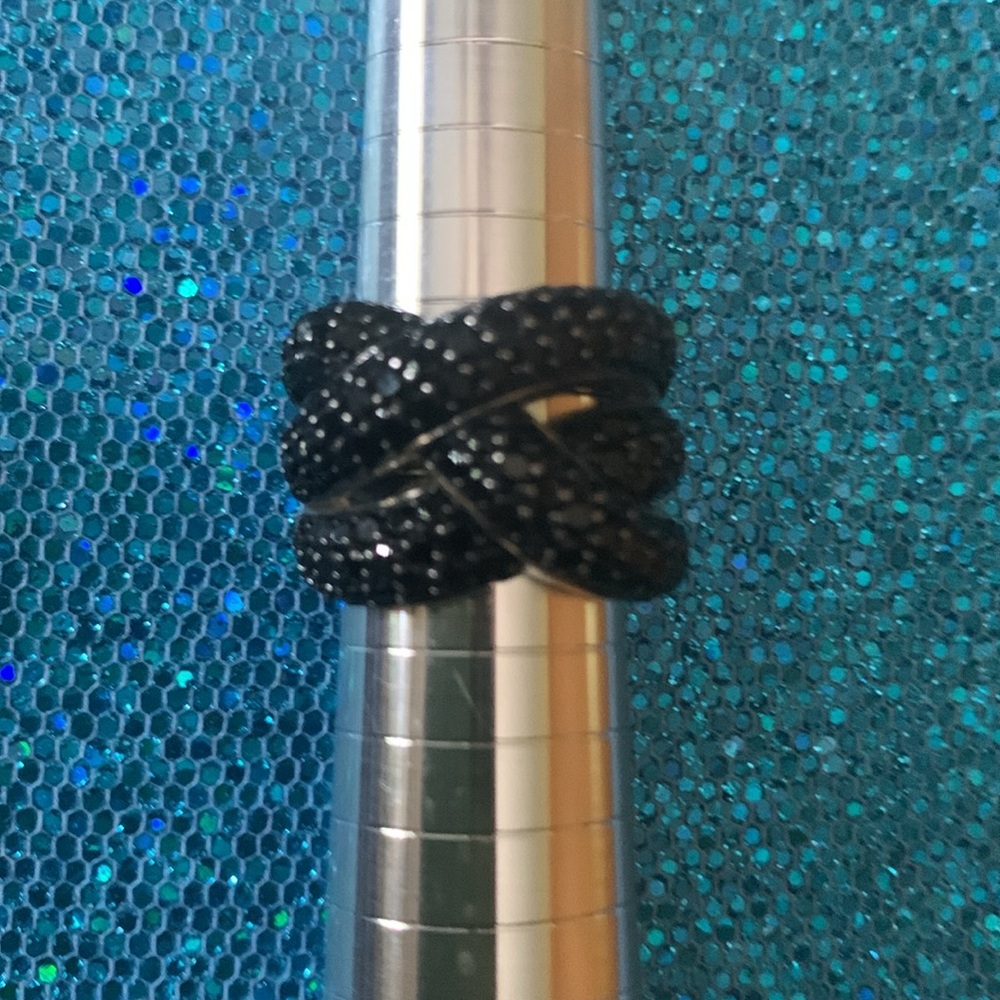Black Textured Knot Ring